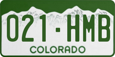CO license plate 021HMB