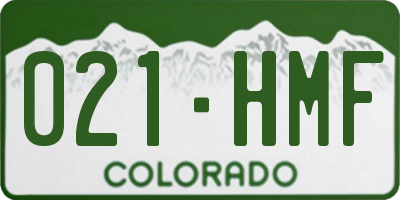 CO license plate 021HMF