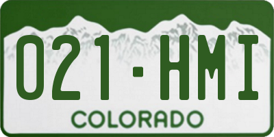 CO license plate 021HMI