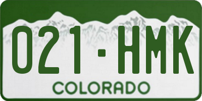 CO license plate 021HMK