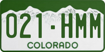 CO license plate 021HMM
