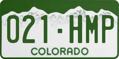 CO license plate 021HMP
