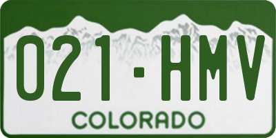 CO license plate 021HMV