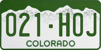 CO license plate 021HOJ