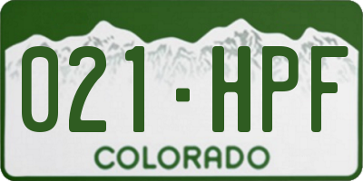 CO license plate 021HPF
