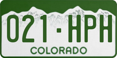CO license plate 021HPH