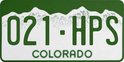 CO license plate 021HPS