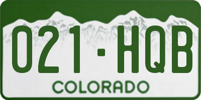 CO license plate 021HQB
