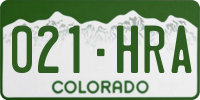 CO license plate 021HRA