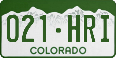 CO license plate 021HRI