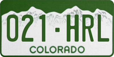 CO license plate 021HRL