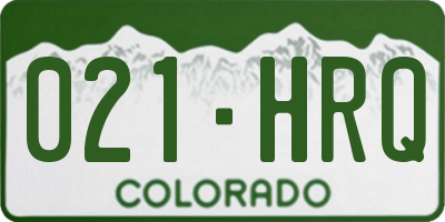 CO license plate 021HRQ