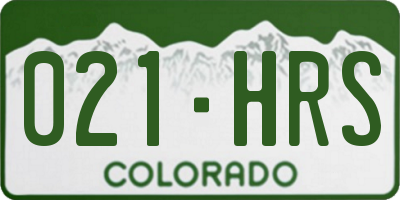 CO license plate 021HRS