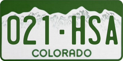CO license plate 021HSA