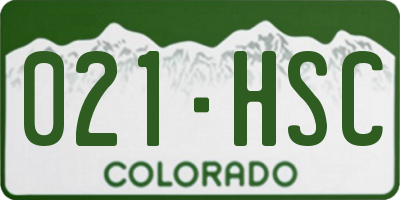 CO license plate 021HSC