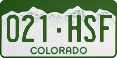 CO license plate 021HSF