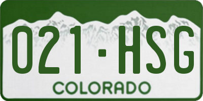 CO license plate 021HSG
