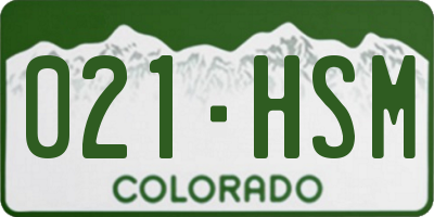 CO license plate 021HSM