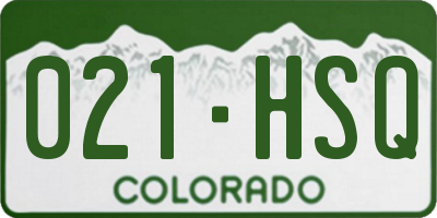 CO license plate 021HSQ
