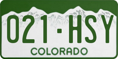 CO license plate 021HSY