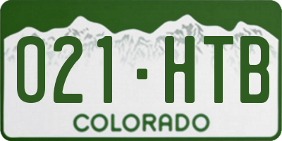 CO license plate 021HTB