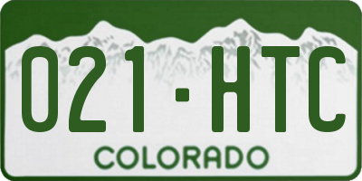 CO license plate 021HTC