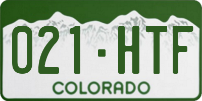 CO license plate 021HTF
