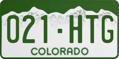 CO license plate 021HTG