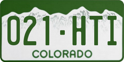 CO license plate 021HTI