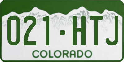CO license plate 021HTJ