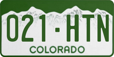 CO license plate 021HTN