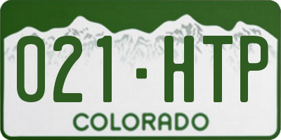 CO license plate 021HTP