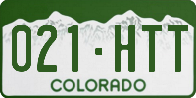 CO license plate 021HTT