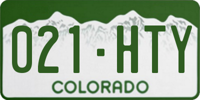 CO license plate 021HTY