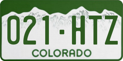 CO license plate 021HTZ