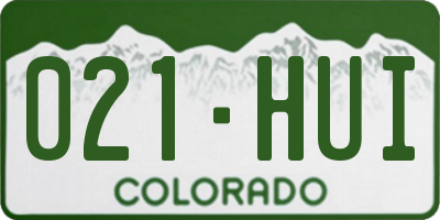 CO license plate 021HUI