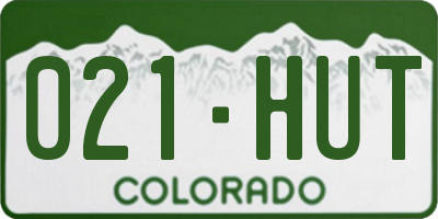 CO license plate 021HUT