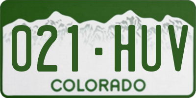 CO license plate 021HUV