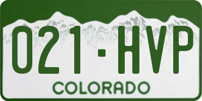 CO license plate 021HVP