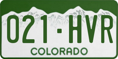 CO license plate 021HVR