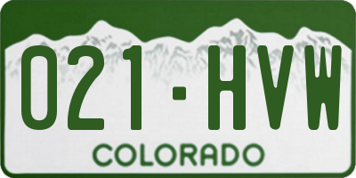CO license plate 021HVW