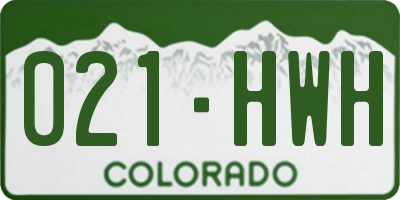 CO license plate 021HWH