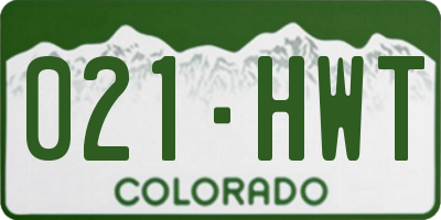 CO license plate 021HWT