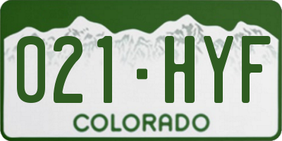 CO license plate 021HYF