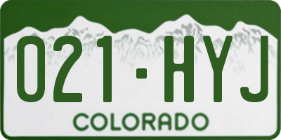CO license plate 021HYJ