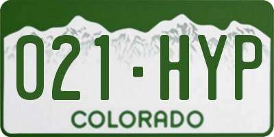 CO license plate 021HYP