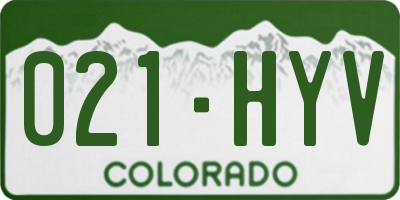 CO license plate 021HYV