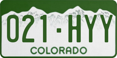 CO license plate 021HYY