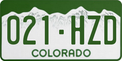 CO license plate 021HZD