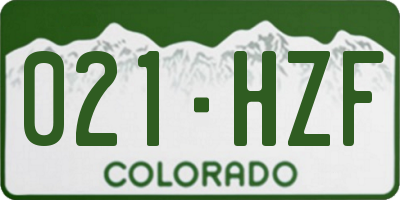 CO license plate 021HZF